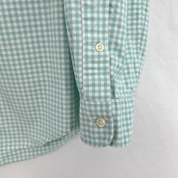 Ralph Lauren Shirt Mens Medium Flesh Pony Mint Green Gingham Plaid Oxford - Picture 6 of 14
